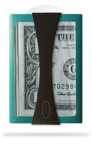 cabana - slim wallet - teal - cash strap