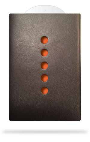 top cards - color detail for zerOz wallet - terracotta
